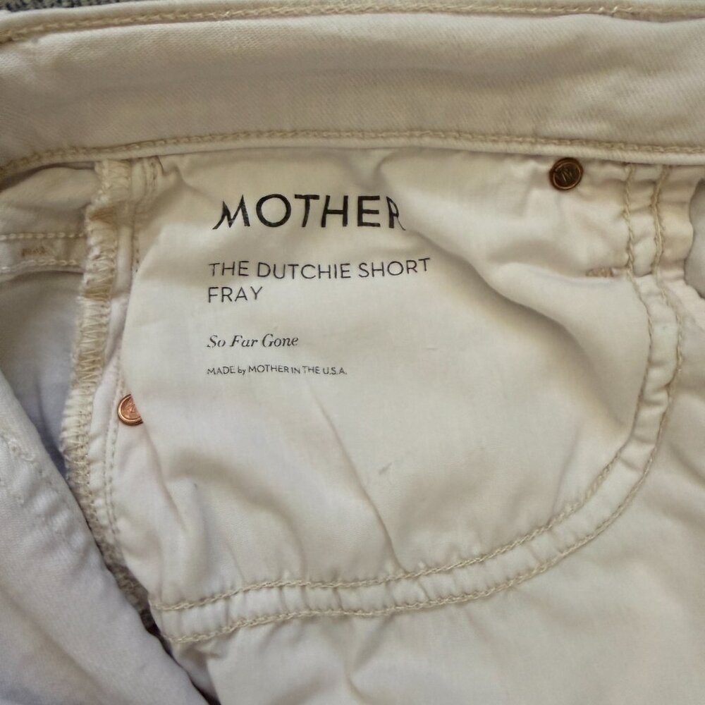 MOTHER The Dutchie Fray Shorts So Far Gone -Cream- 28- Medium Rise - Picture 9 of 11